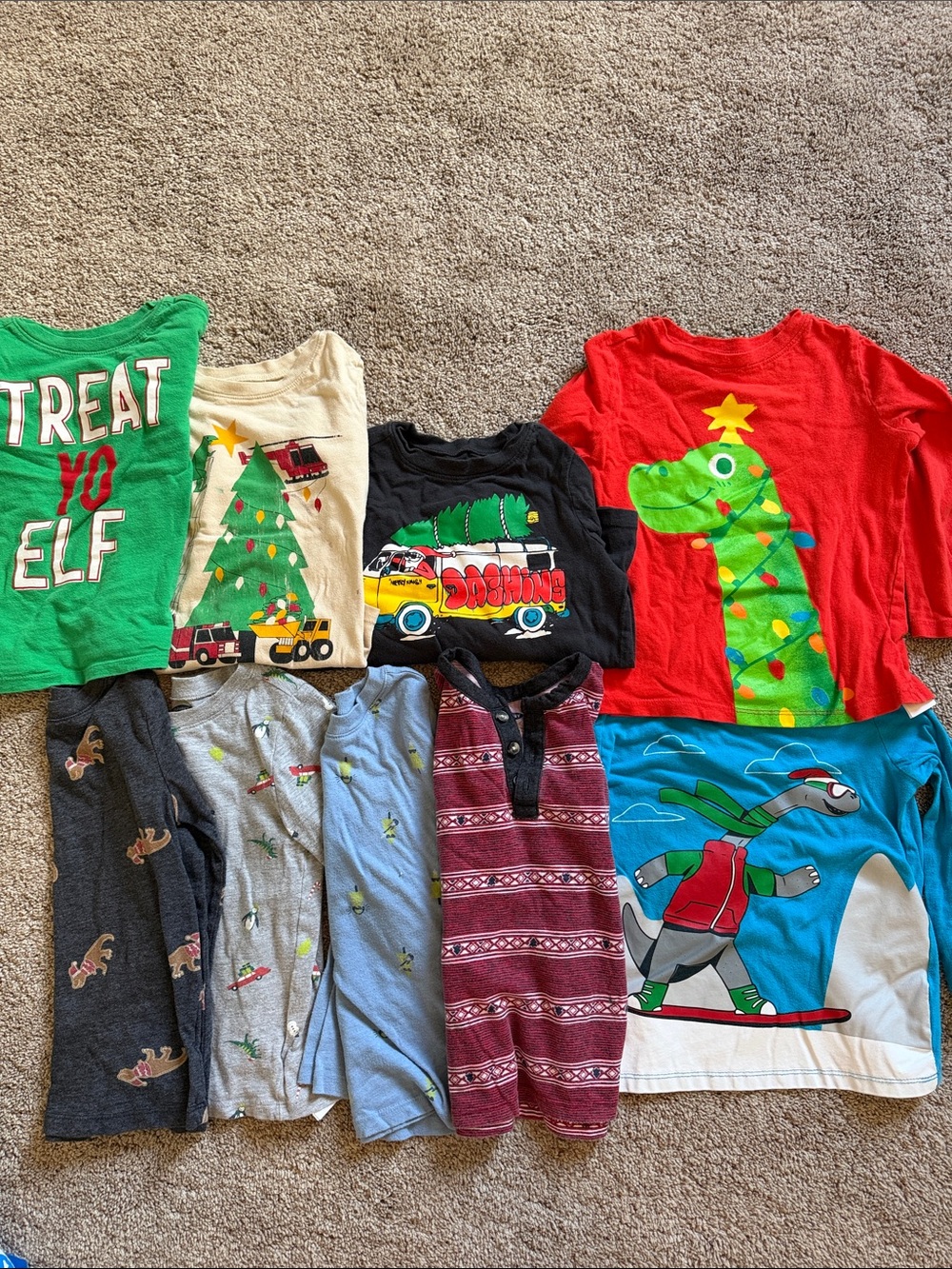 Boys 4T Holiday bundle - 9 Long Sleeve Tees